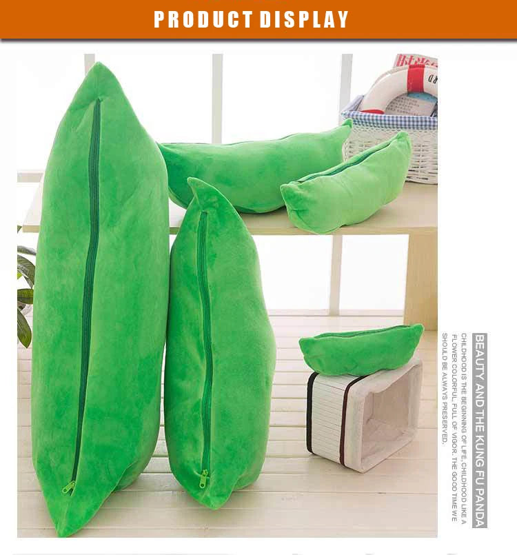25CM Cute Children's baby Plush Peas Filled Plant doll Toy Children Kawaii Quality Pea-Shaped Pillow Toy Boy Girl Gift