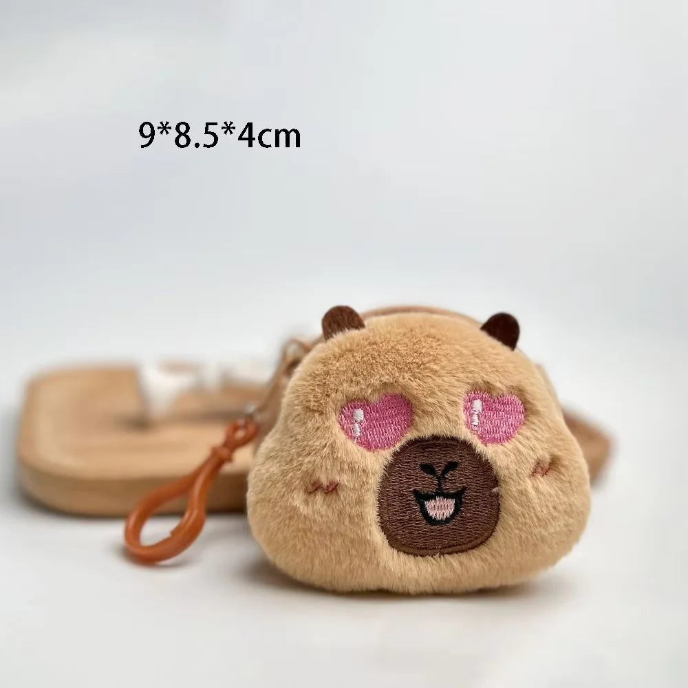 Cute Kapibara change bag capybara earphone bag pendant creative cartoon plush guinea pig storage bag