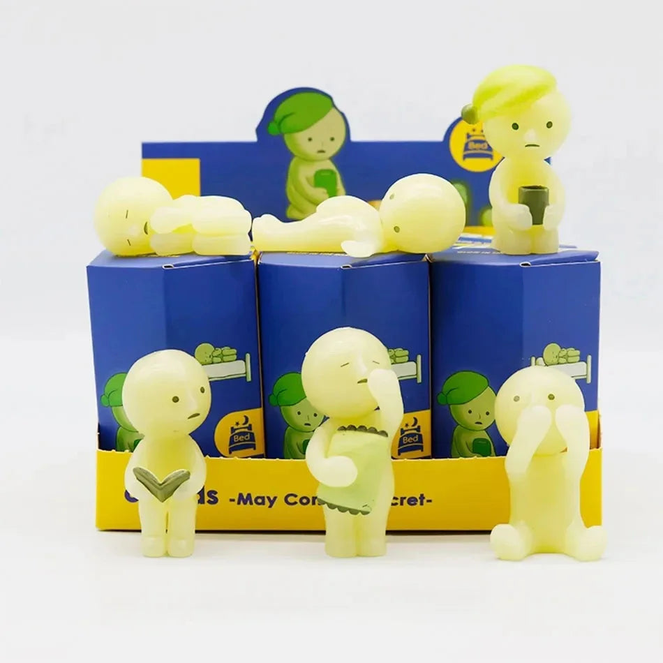 Surprise Gift Yoga Bedroom series multiple doll green noctilucent mysterious blind box action figures decoration model for toy