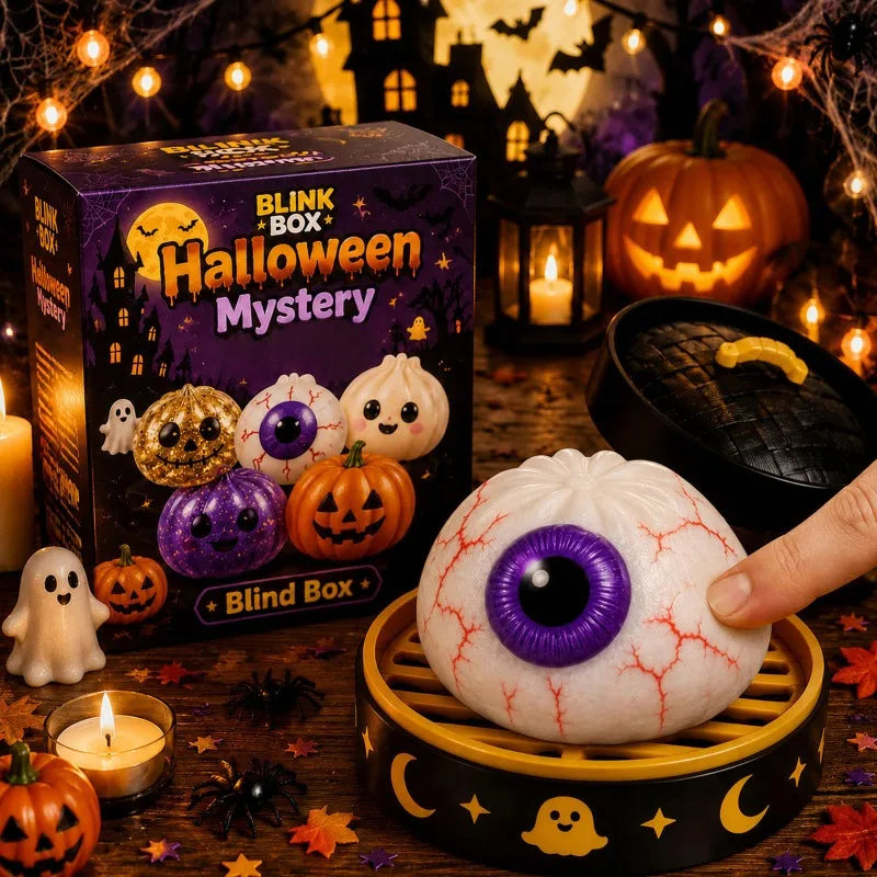 Halloween Dumpling Blind Box Stress Relief Sensory Fidget for Party Mystery Horror Dumplings with Steamer Anxiety Relief Gifts