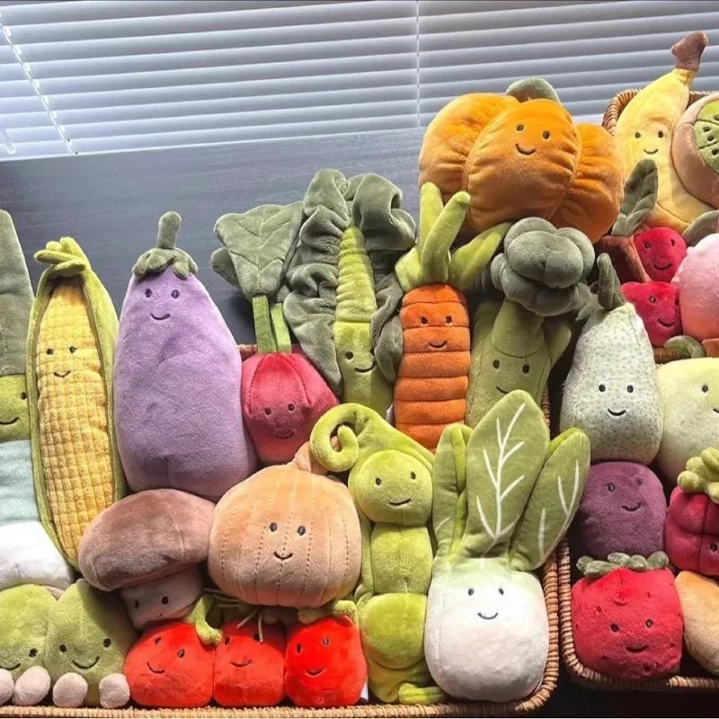 Fruit and vegetable pendant toys, soothing dolls, plush key chain pendants, finished products, ideas, package hanging dolls.