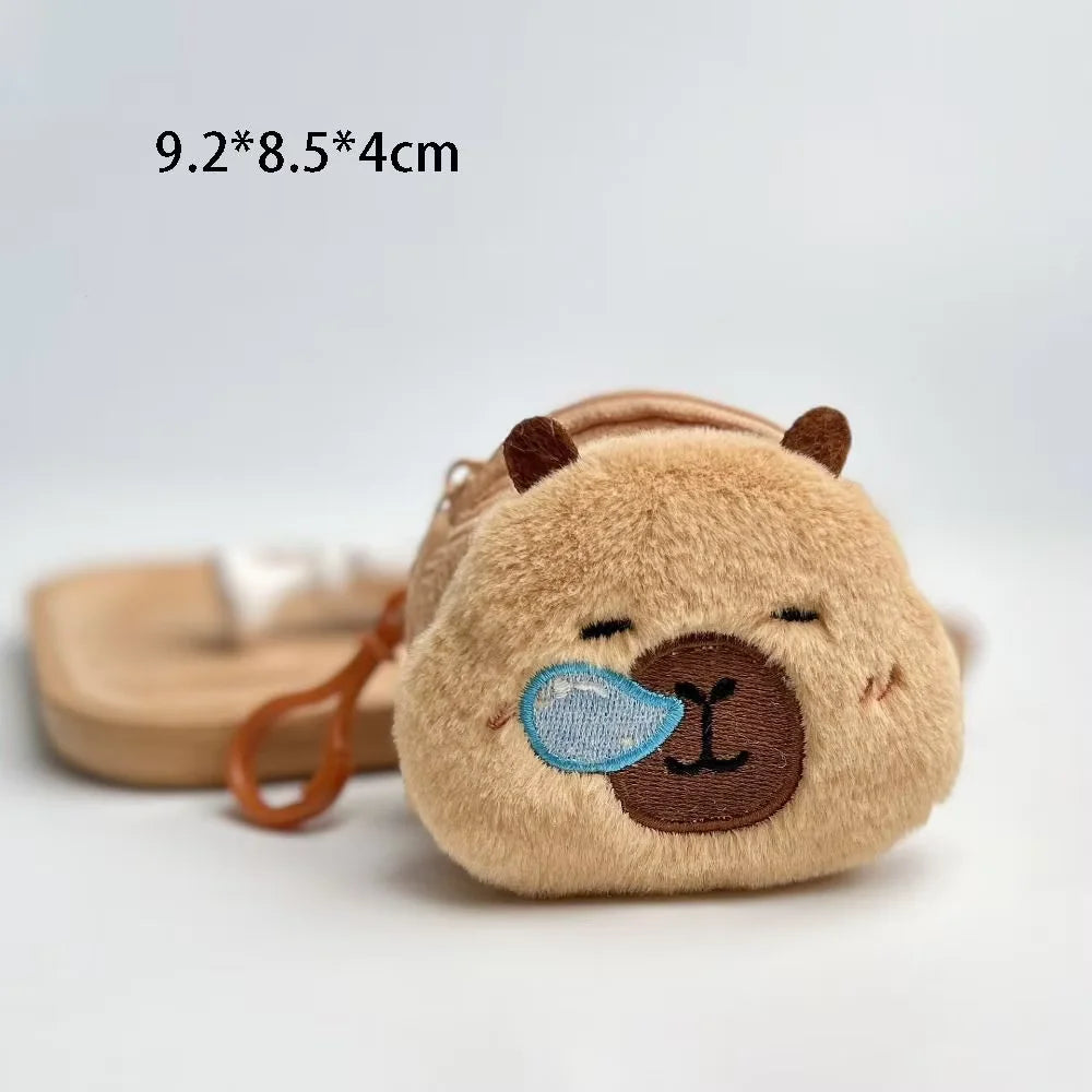 Cute Kapibara change bag capybara earphone bag pendant creative cartoon plush guinea pig storage bag
