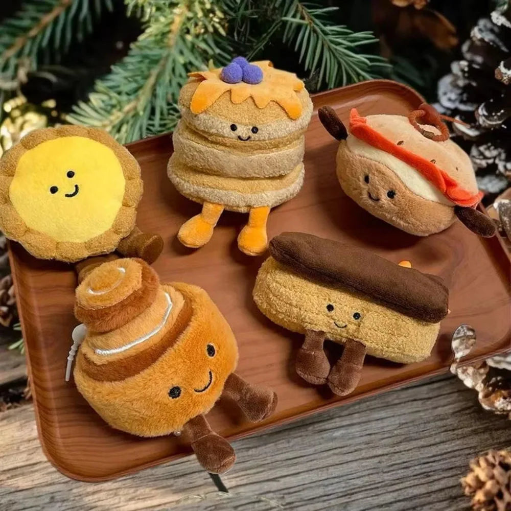 Cute Mini Breakfast Series Small Pendant Food Keychain Male and Female Couple Backpack Pendant Keychain Event Gift