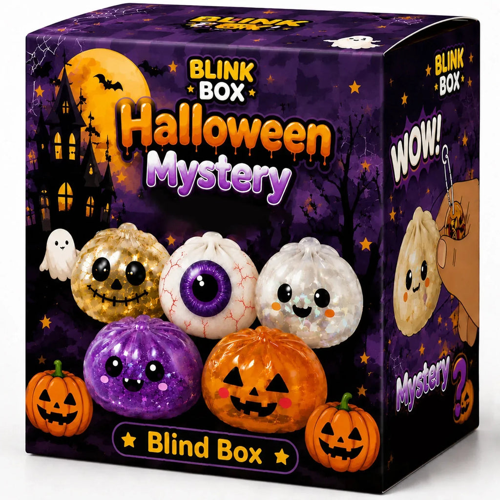 Halloween Dumpling Blind Box Stress Relief Sensory Fidget for Party Mystery Horror Dumplings with Steamer Anxiety Relief Gifts