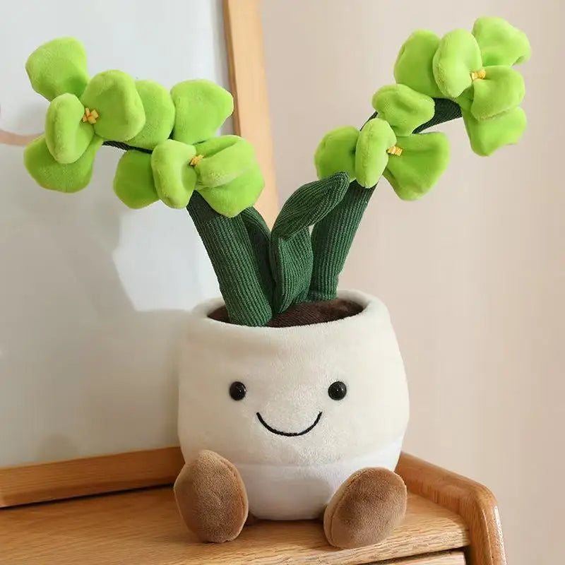 35cm Flowerpot Figurine Simulation Filled Plush Toy Figurine Cartoon Anime Cute Pillow Fun Home Decoration Office Ornament