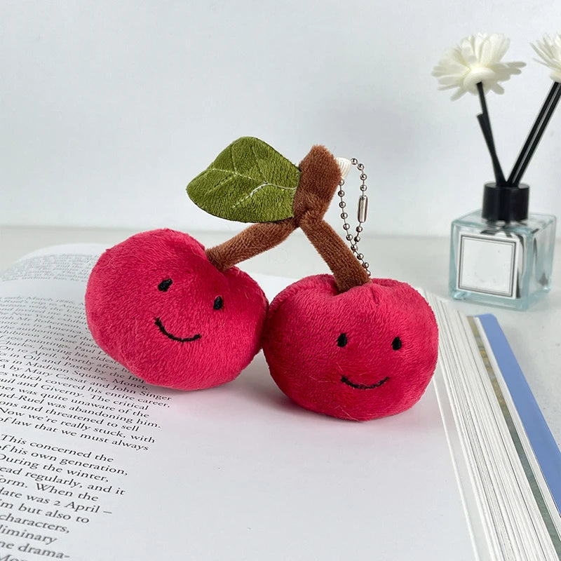 Fun And Cute Cherry Plush Keychain Couple Doll Backpack Pendant Mock Fruit Doll Decoration Gift 8cm