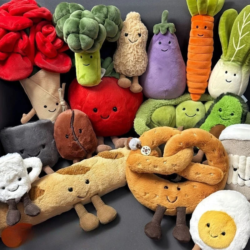 Fruit and vegetable pendant toys, soothing dolls, plush key chain pendants, finished products, ideas, package hanging dolls.