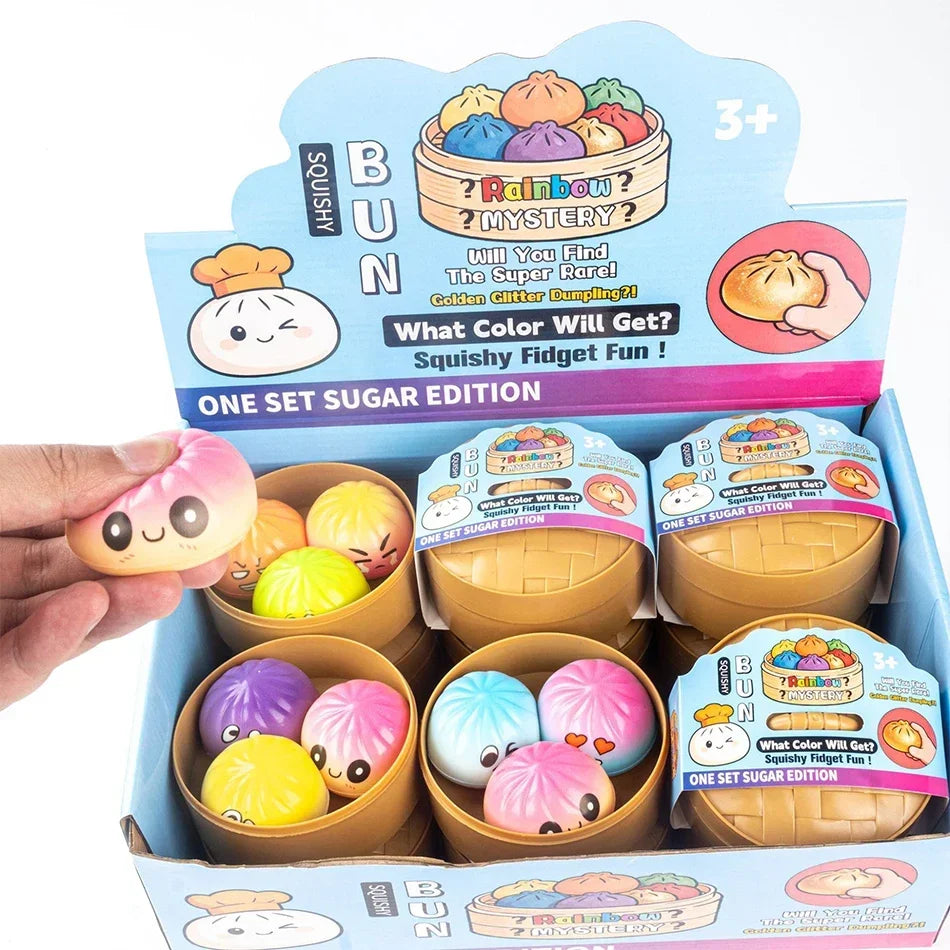 Premium Simulation Dumpling Soft Colorful Stress Relief Toy, Anti-Anxiety Fidget Gift for Adults to Relieve ADHD & Pressure