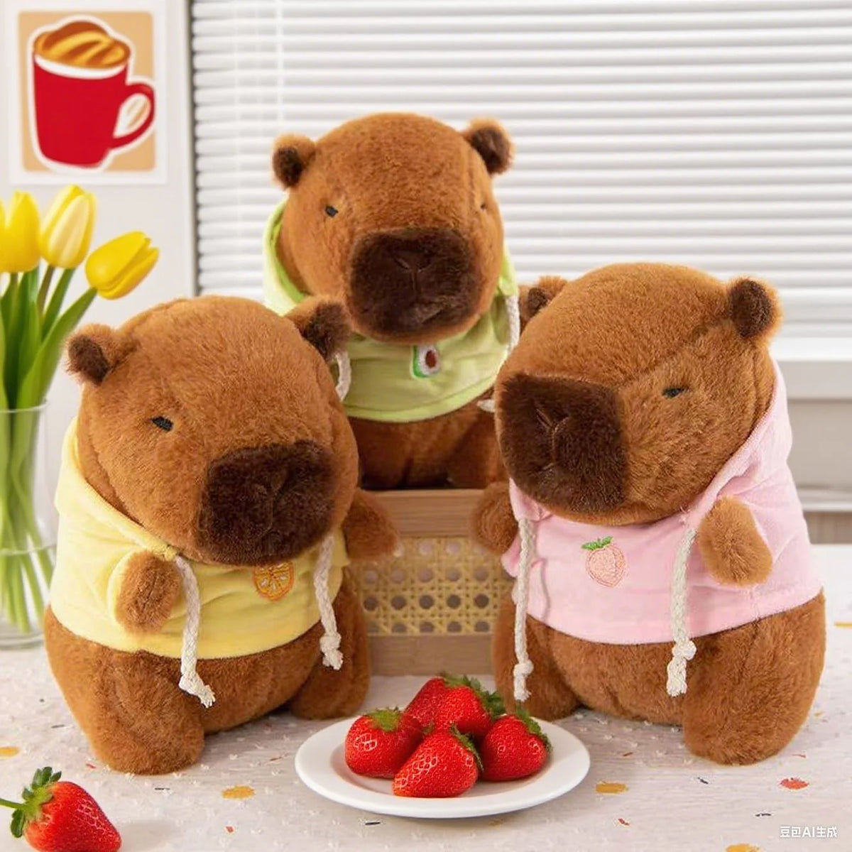 Cute Cartoon Capybara Pendant Plush Toy Doll Bag Hanging Ornaments Cute Kapila Keychain Doll Car Pendant Ornaments