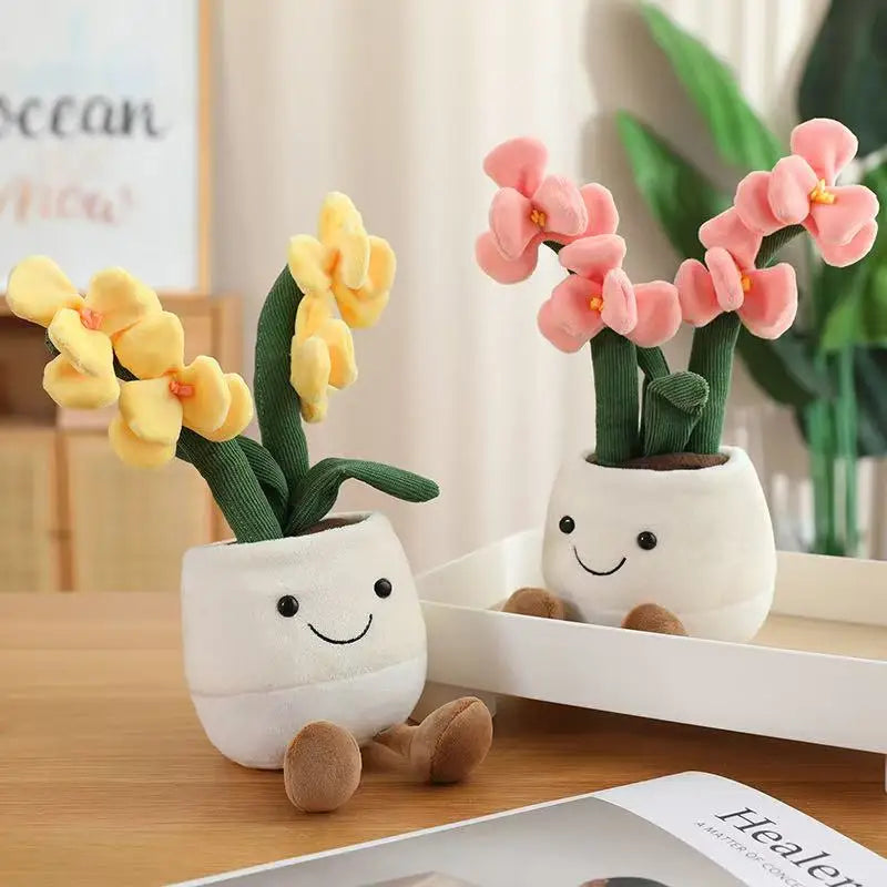 35cm Flowerpot Figurine Simulation Filled Plush Toy Figurine Cartoon Anime Cute Pillow Fun Home Decoration Office Ornament