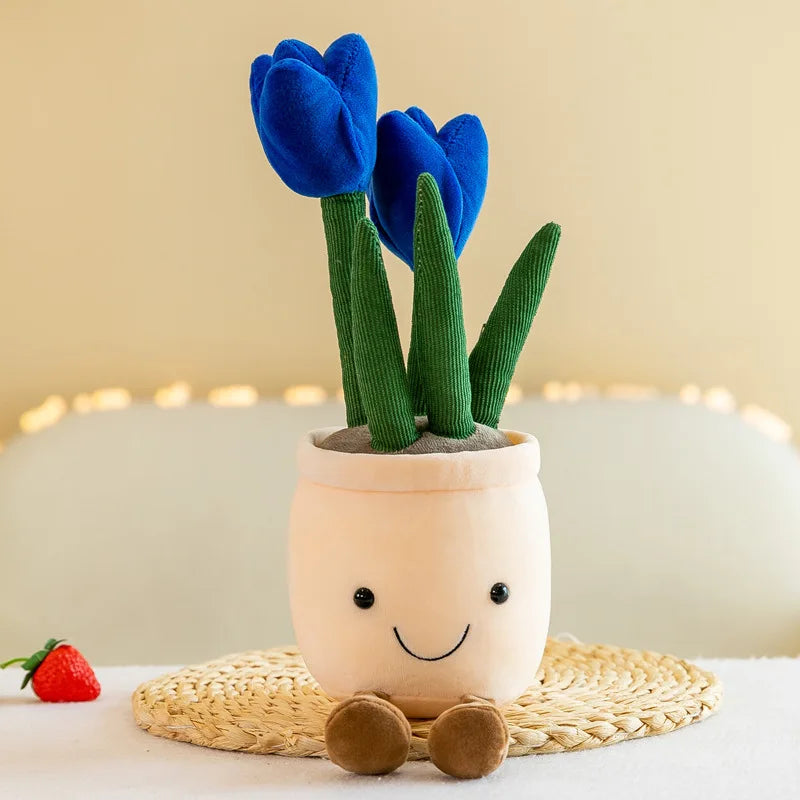 25-35cm Cartoon Plant Pot Series Plush Doll Succulent Tulip Lily Soft Toy Home Decor Cushion for Girls Living Room Bedroom Gift