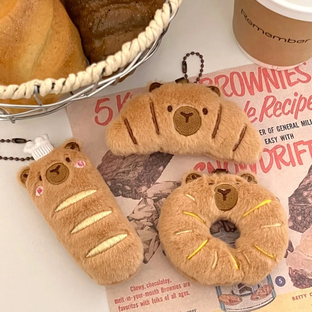 Creative Food Dolphin Pendant Girl Cartoon Doll Pendant Plush Food Toy Doll Bread Capybara Pendant