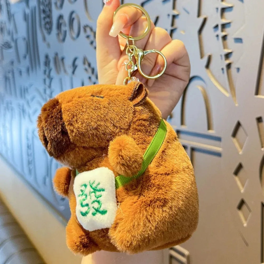 Cute Cartoon Capybara Pendant Plush Toy Doll Bag Hanging Ornaments Cute Kapila Keychain Doll Car Pendant Ornaments