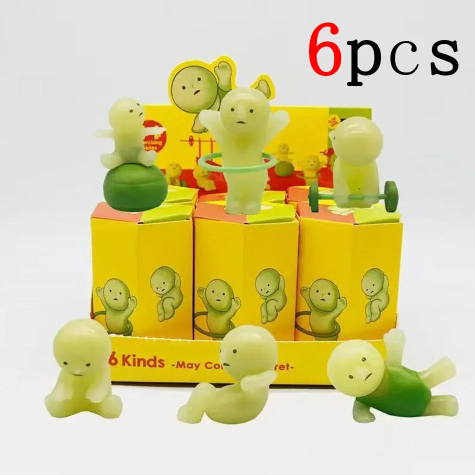Surprise Gift Yoga Bedroom series multiple doll green noctilucent mysterious blind box action figures decoration model for toy
