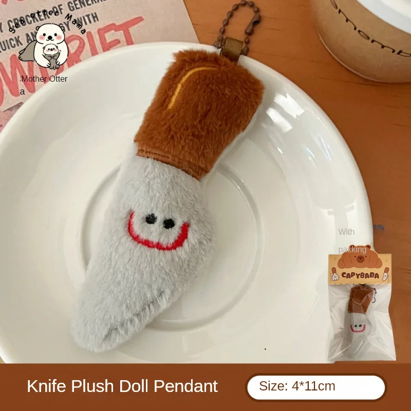 Creative Food Dolphin Pendant Girl Cartoon Doll Pendant Plush Food Toy Doll Bread Capybara Pendant