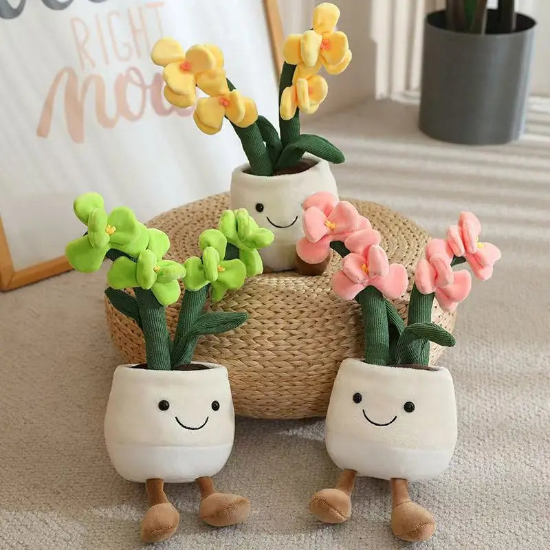 35cm Flowerpot Figurine Simulation Filled Plush Toy Figurine Cartoon Anime Cute Pillow Fun Home Decoration Office Ornament