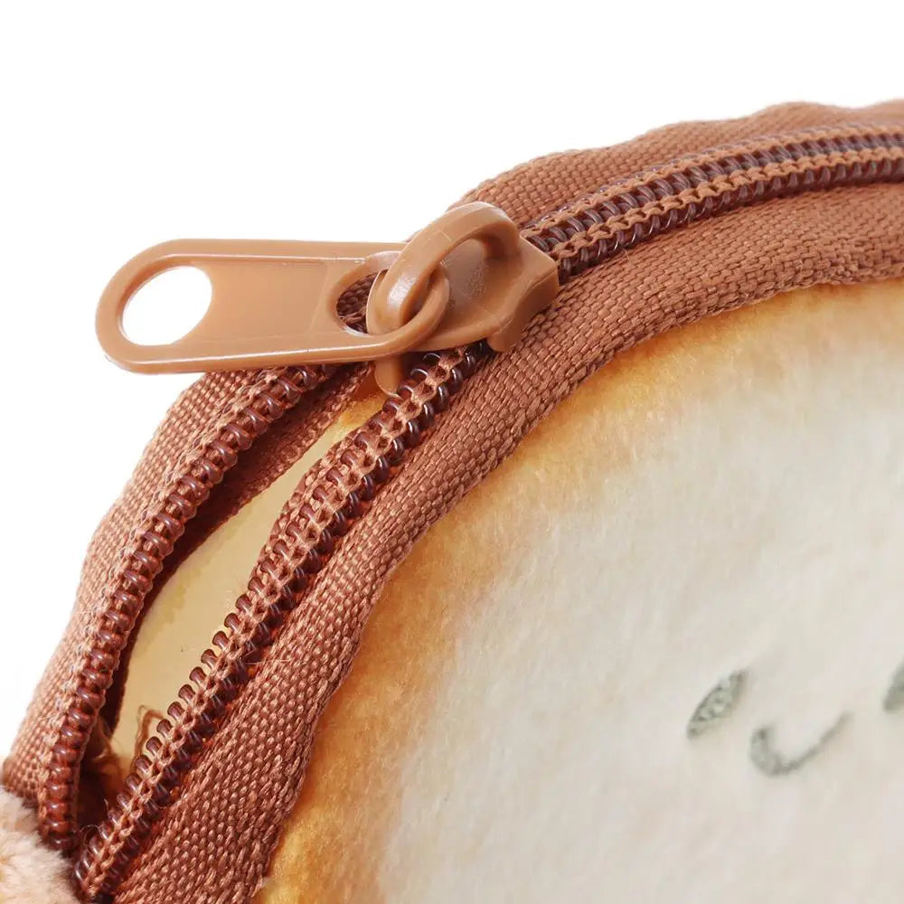 Cartoon Toast Bread Plush Wallet Children Coin Purse Earphone Bag Coin Key Bag Doll Bag Pendant Birthday