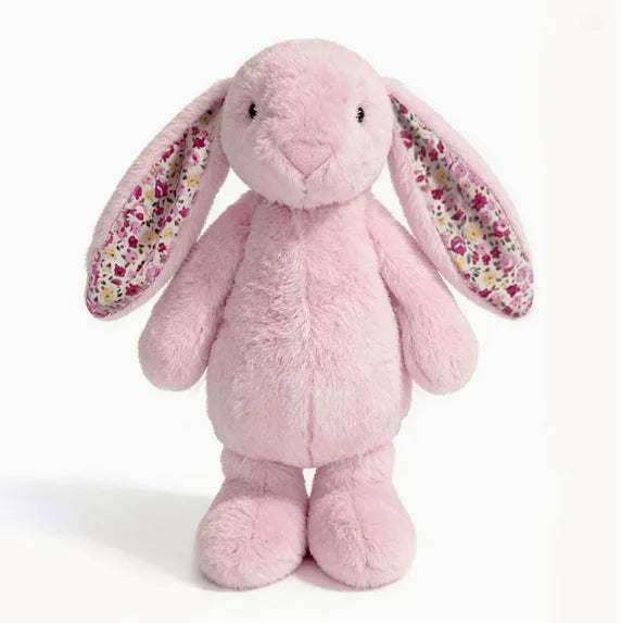 23cm Adorable Floral Bunny Plush Toy Huggable Soft Stuffed Rabbit Doll with Floral Ears Birthday Gift for Girl Plush Collectors