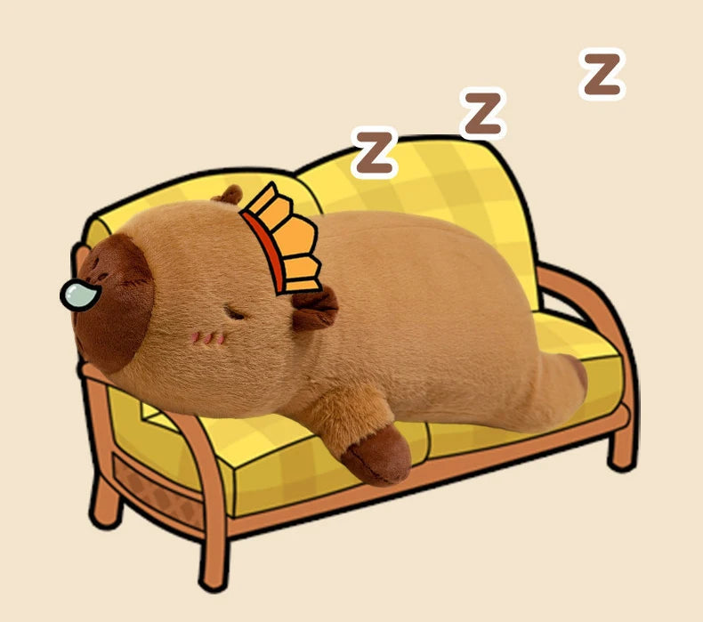 Kawaii Capybara Plush Toy Stuffed Capibara Fluffy Doll Long Sleep Soft Pillow Sofa Cushion Nap Sleeping Toys for School Xmas