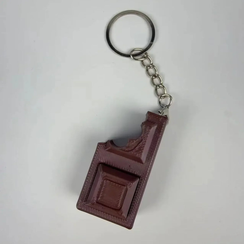 3D Simulated Chocolate Keyboard Fidget Keychain - Real Clicky Switches Stress Relief Finger Clicker Toy for EDC Bag Charm Gift