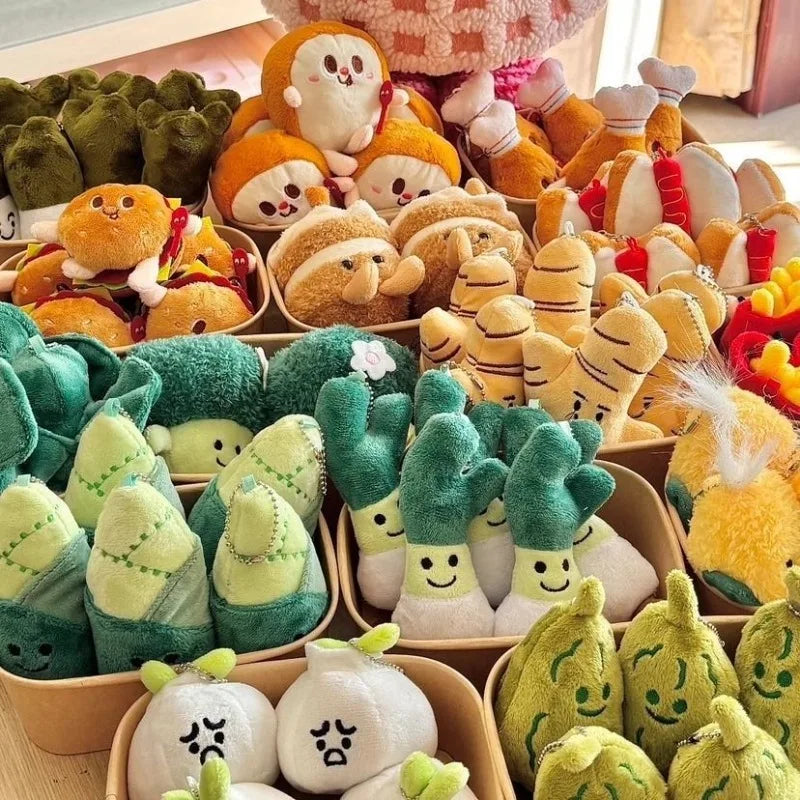 Fruit and vegetable pendant toys, soothing dolls, plush key chain pendants, finished products, ideas, package hanging dolls.