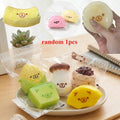 Kawaii Squishies Bear Shaped Mochi Squishy Toy Simelated Black Bean Squeeze Fidget Stress Relief Desktop Gift Cute Party Favors