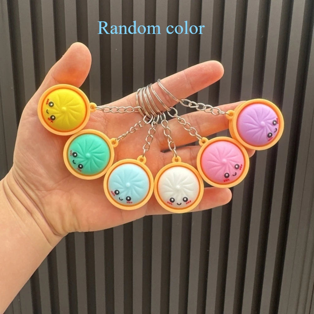 6/12/18/24 Pcs Dumpling Keychains Cute Baozi W/Steamer Random Color for Gift Bags Party Favors Wedding Favors for Guests