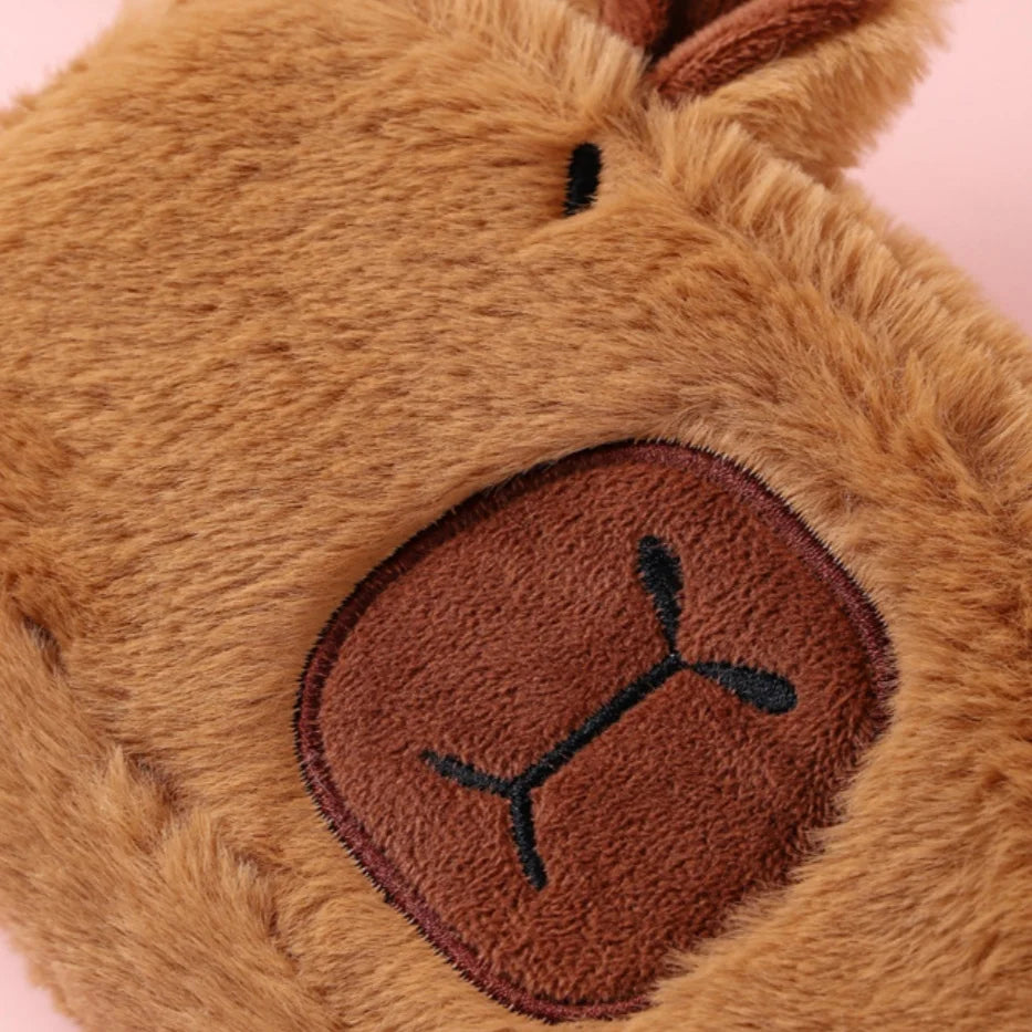 Cute Cartoon Capybara Large Capacity Plush Pencil Case, Makeup Brush Storage Bag, Office Stationery Organizer Pouch