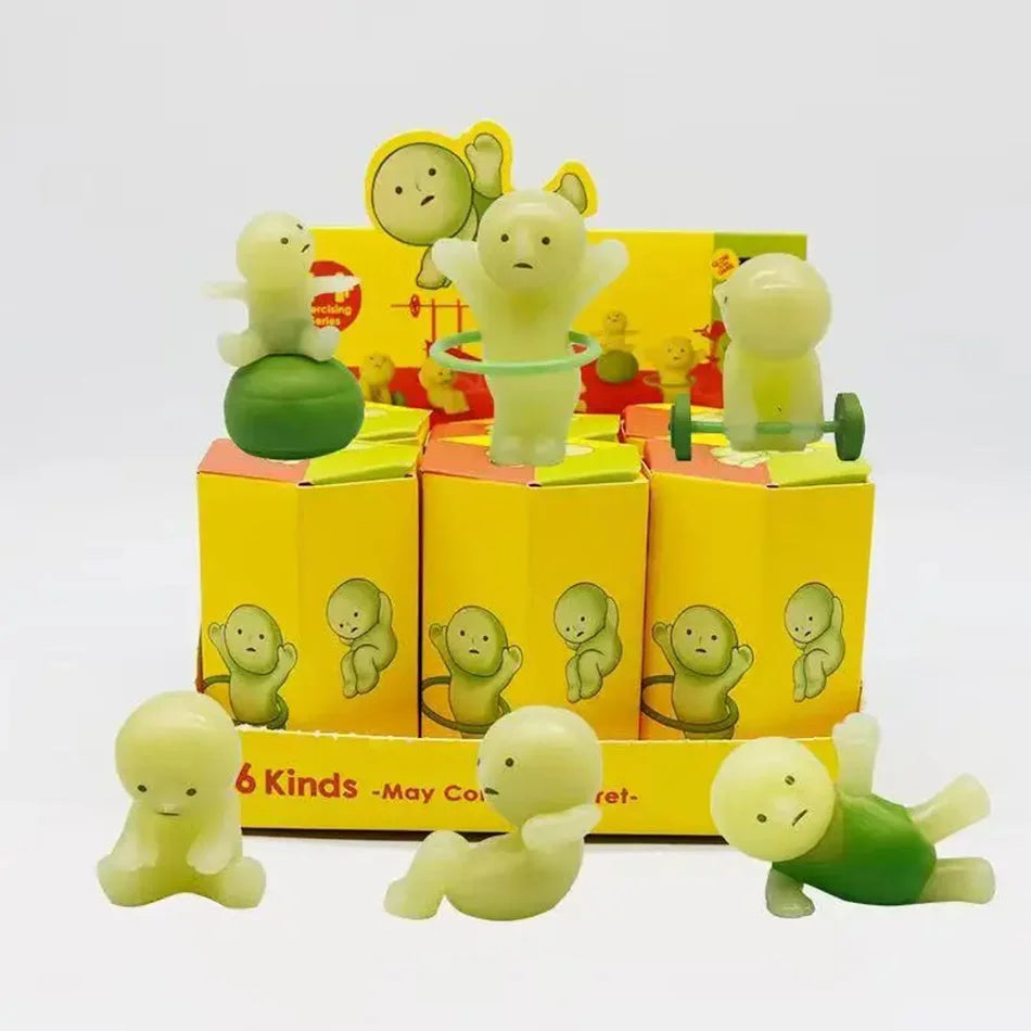 Surprise Gift Yoga Bedroom series multiple doll green noctilucent mysterious blind box action figures decoration model for toy