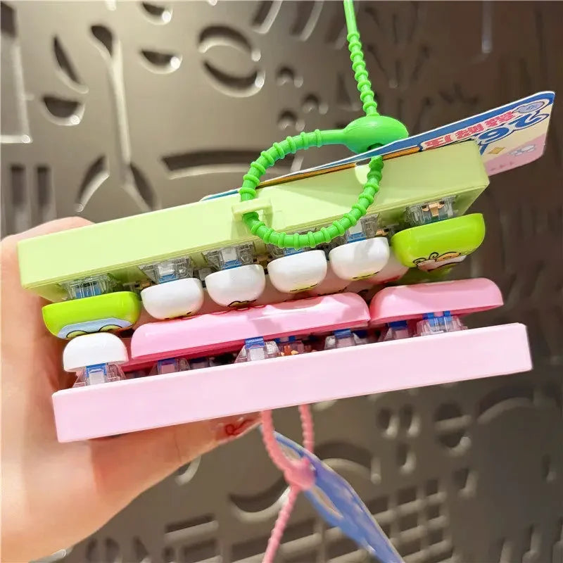 Cute 26 Grids Stress Relief Simulation Keyboard Keychain Animal Diary Desktop Decoration Student Bag Ornament Toy Creative Gift