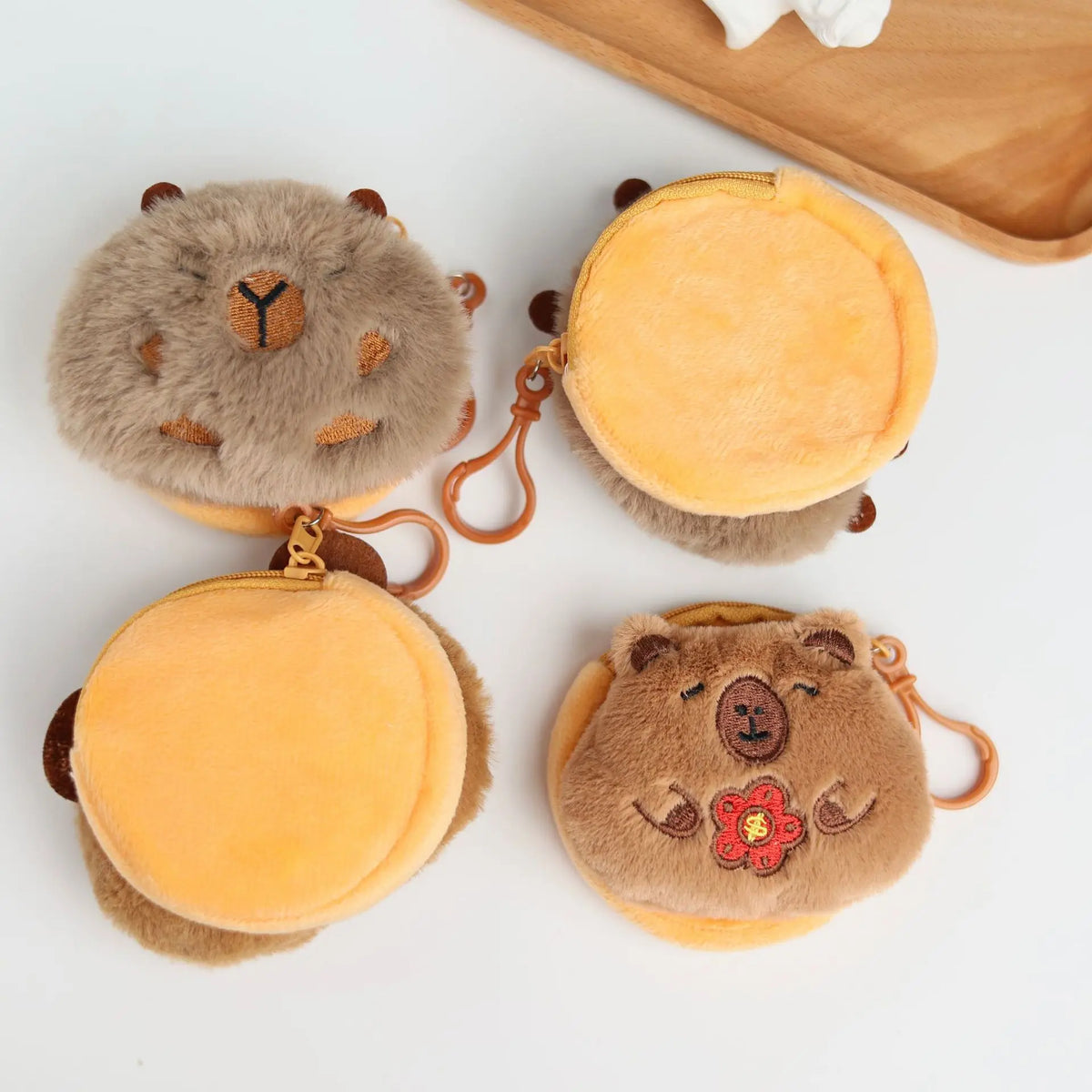 Cute Kapibara change bag capybara earphone bag pendant creative cartoon plush guinea pig storage bag