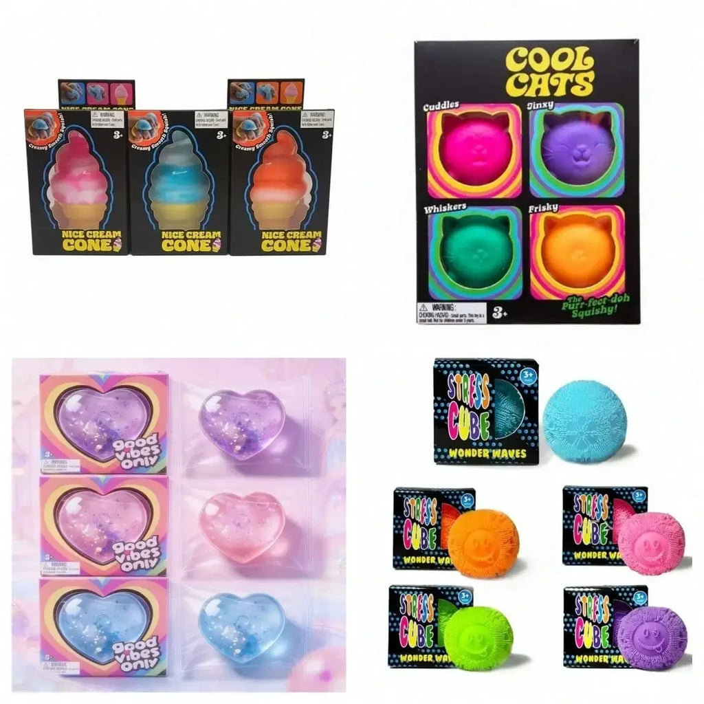 100+ Pieces Assorted Squishy Figures Blind Box Surprise Toy Slow Rising Soft Fidget Toys Featuring Moai Head Panda Rabbit Stress