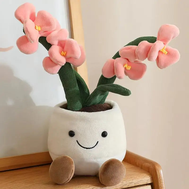 35cm Flowerpot Figurine Simulation Filled Plush Toy Figurine Cartoon Anime Cute Pillow Fun Home Decoration Office Ornament