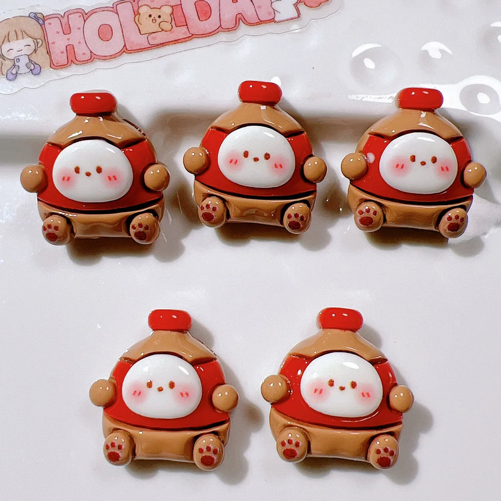 10Pcs Cartoon Pizza Rabbit  Fries Flatback Resin Cabochon Scrapbooking Phone Accessories DIY Fake Food Craft Supplies Decoration
