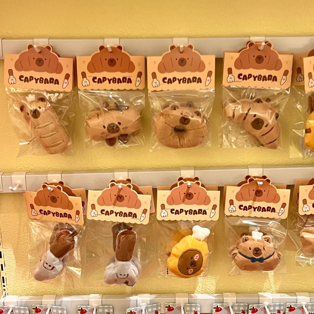 Creative Food Dolphin Pendant Girl Cartoon Doll Pendant Plush Food Toy Doll Bread Capybara Pendant
