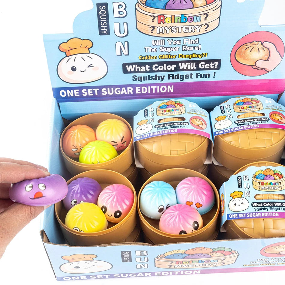 Premium Simulation Dumpling Soft Colorful Stress Relief Toy, Anti-Anxiety Fidget Gift for Adults to Relieve ADHD & Pressure