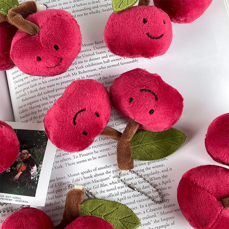 Fun And Cute Cherry Plush Keychain Couple Doll Backpack Pendant Mock Fruit Doll Decoration Gift 8cm
