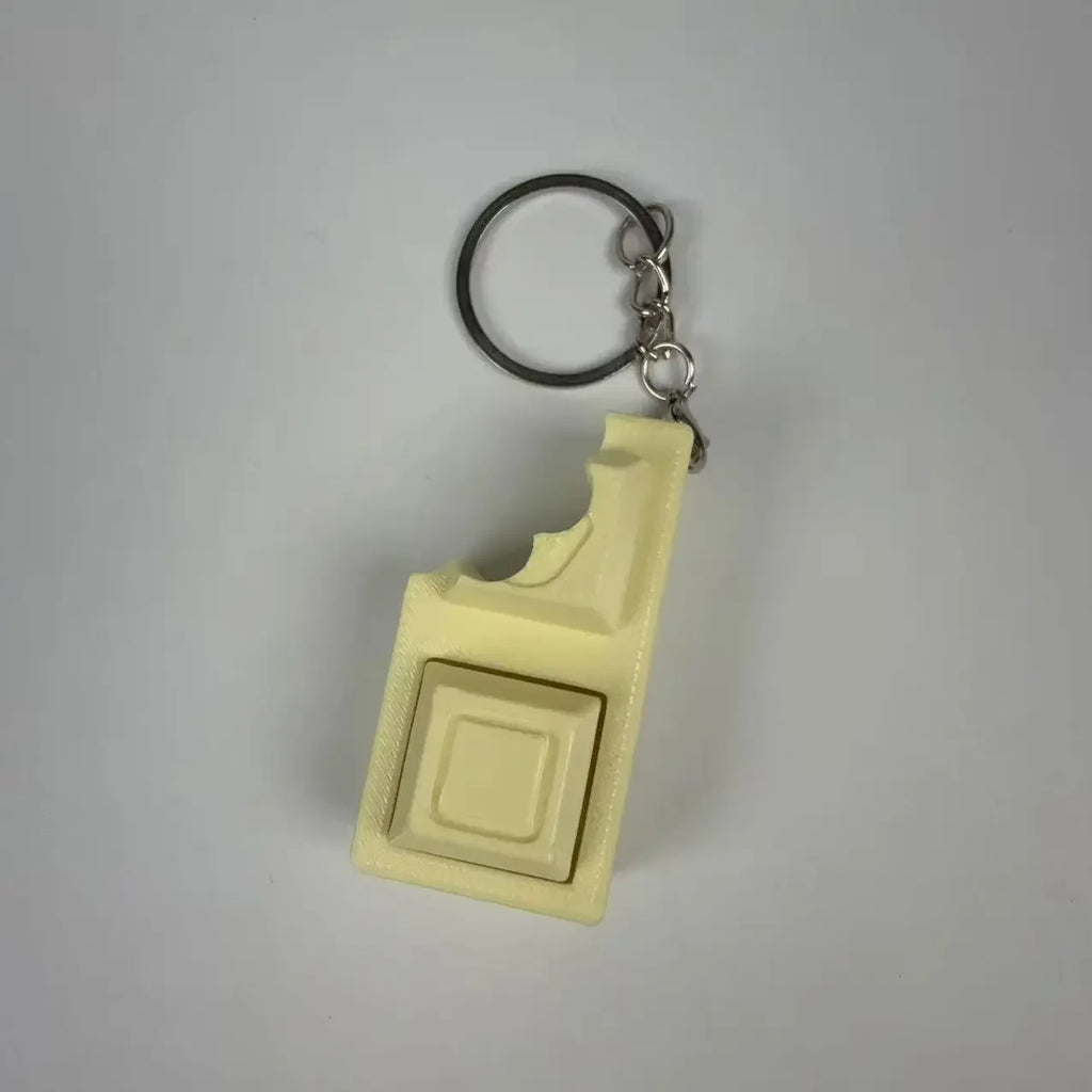 3D Simulated Chocolate Keyboard Fidget Keychain - Real Clicky Switches Stress Relief Finger Clicker Toy for EDC Bag Charm Gift