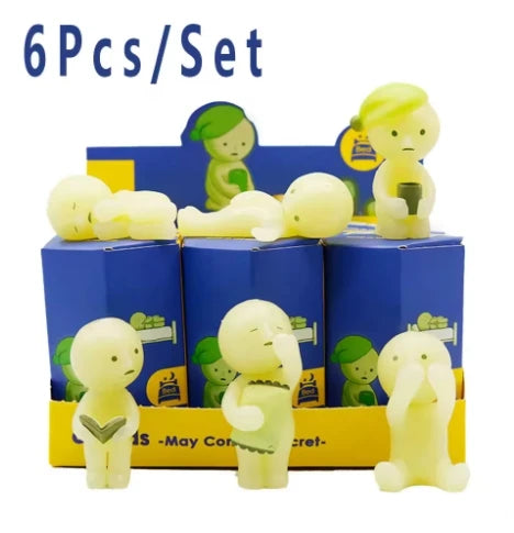 Surprise Gift Yoga Bedroom series multiple doll green noctilucent mysterious blind box action figures decoration model for toy