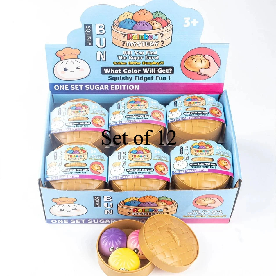 Premium Simulation Dumpling Soft Colorful Stress Relief Toy, Anti-Anxiety Fidget Gift for Adults to Relieve ADHD & Pressure