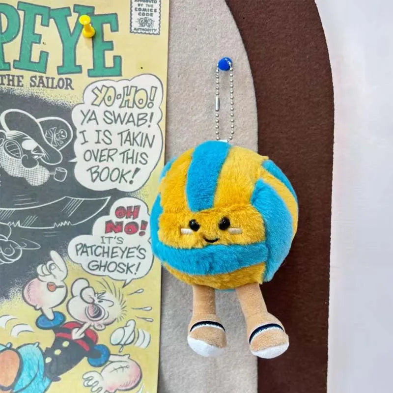 Cute Soft Plush Cartoon Volleyball Toy, Fun Sports-Themed Keychain and Bag Decor