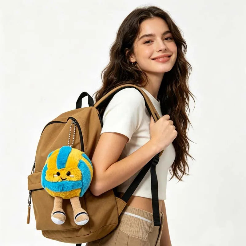 Cute Soft Plush Cartoon Volleyball Toy, Fun Sports-Themed Keychain and Bag Decor