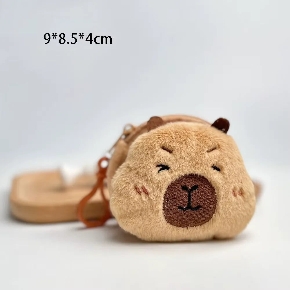 Cute Kapibara change bag capybara earphone bag pendant creative cartoon plush guinea pig storage bag