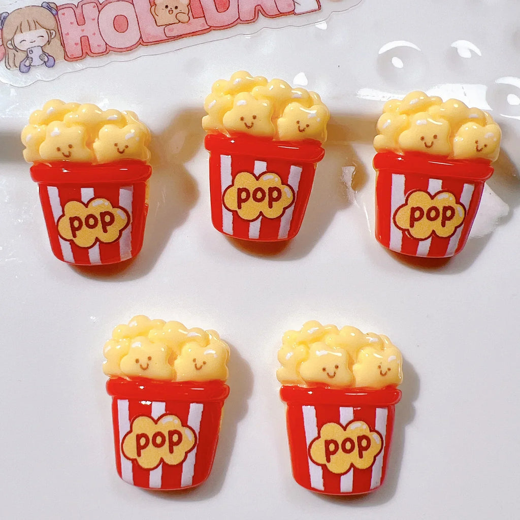 10Pcs Cartoon Pizza Rabbit  Fries Flatback Resin Cabochon Scrapbooking Phone Accessories DIY Fake Food Craft Supplies Decoration