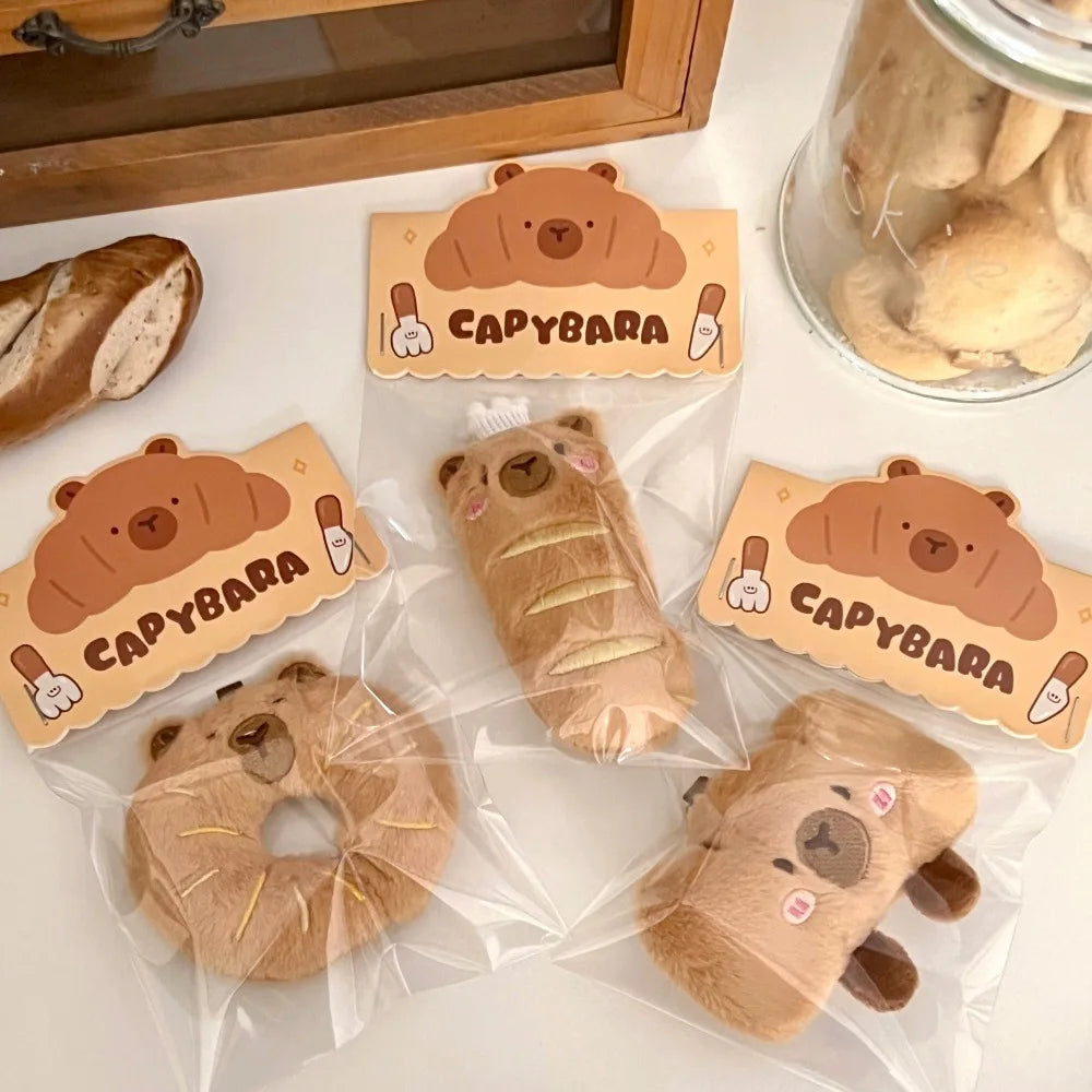 Creative Food Dolphin Pendant Girl Cartoon Doll Pendant Plush Food Toy Doll Bread Capybara Pendant