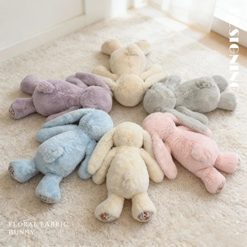 23cm Adorable Floral Bunny Plush Toy Huggable Soft Stuffed Rabbit Doll with Floral Ears Birthday Gift for Girl Plush Collectors