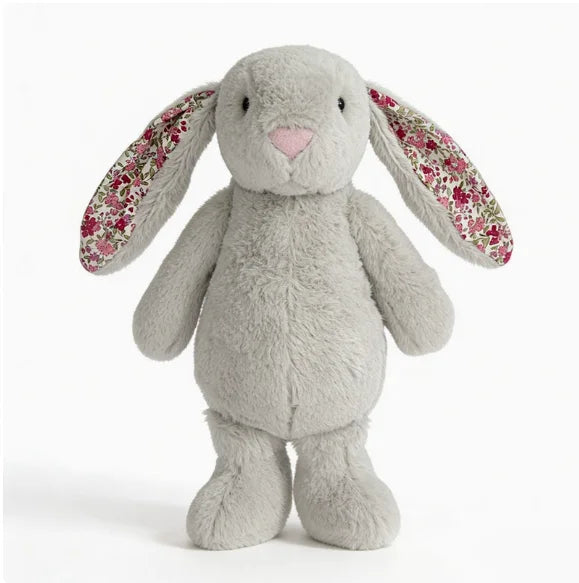 23cm Adorable Floral Bunny Plush Toy Huggable Soft Stuffed Rabbit Doll with Floral Ears Birthday Gift for Girl Plush Collectors