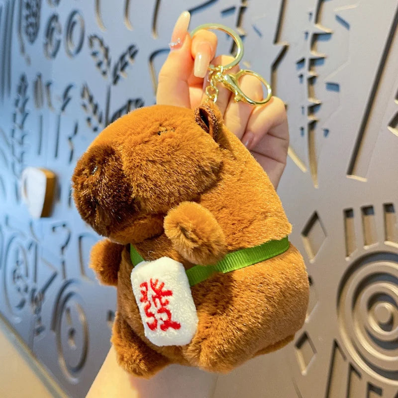 Cute Cartoon Capybara Pendant Plush Toy Doll Bag Hanging Ornaments Cute Kapila Keychain Doll Car Pendant Ornaments
