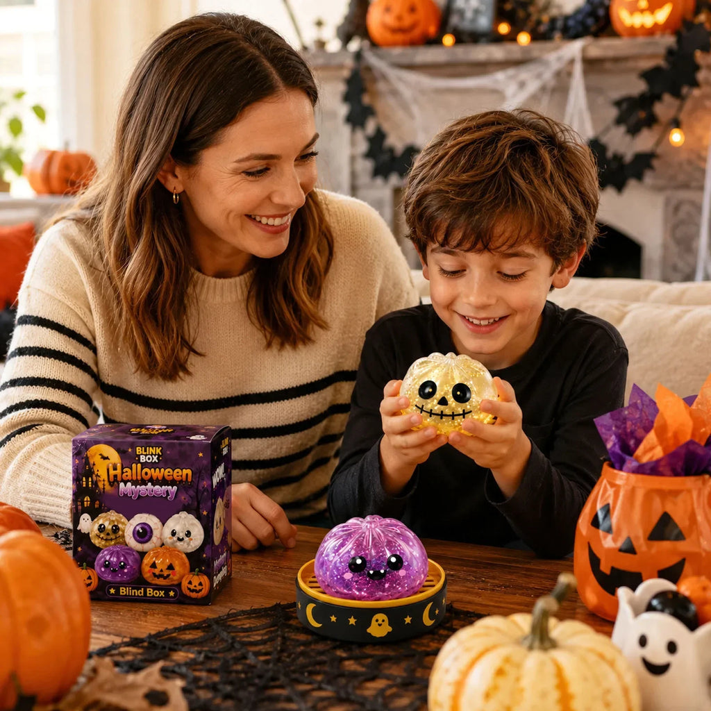 Halloween Dumpling Blind Box Stress Relief Sensory Fidget for Party Mystery Horror Dumplings with Steamer Anxiety Relief Gifts