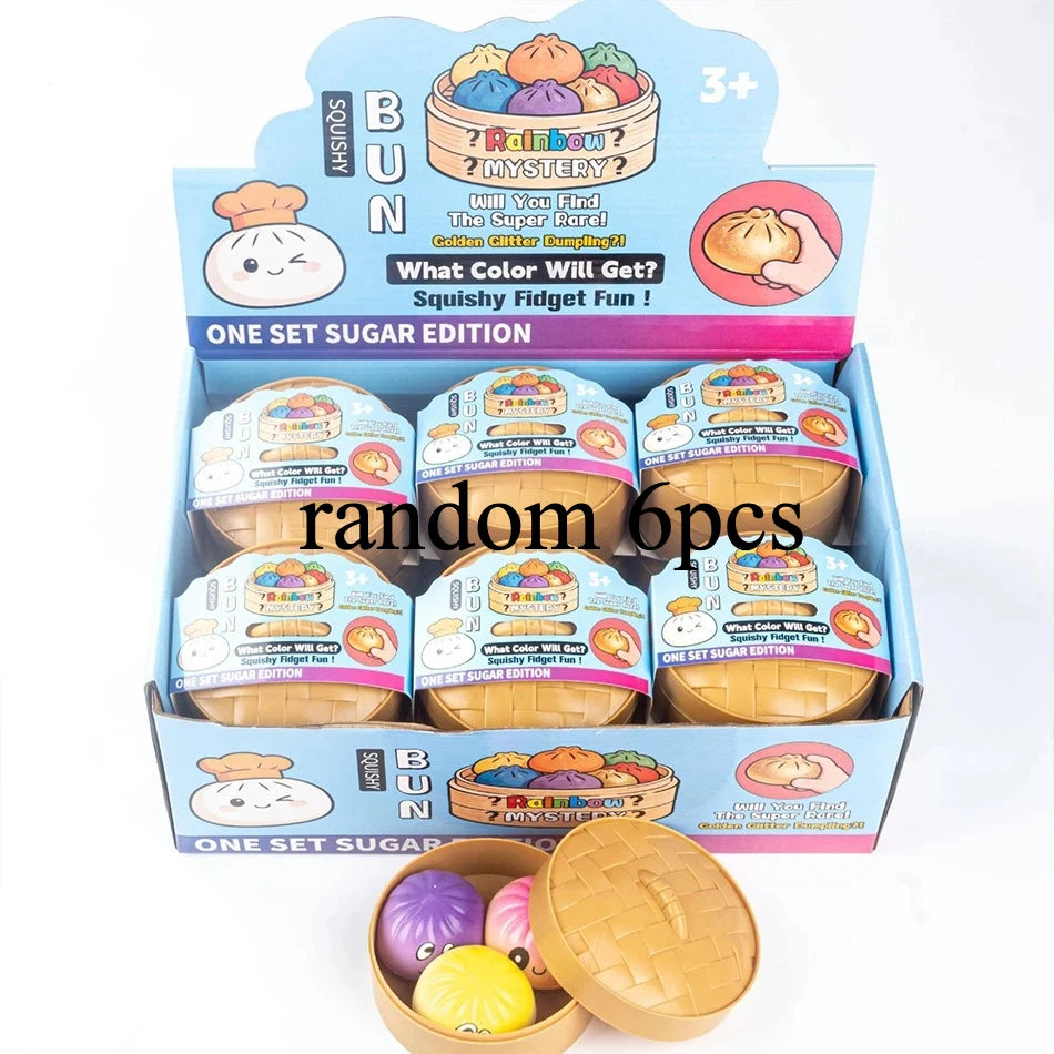 Premium Simulation Dumpling Soft Colorful Stress Relief Toy, Anti-Anxiety Fidget Gift for Adults to Relieve ADHD & Pressure